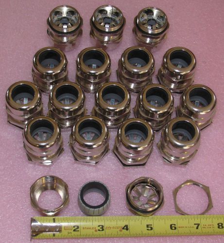 (17) Really Nice Cable Gland Connectors Up To 1&#034; Dia. Cable and 1/8&#034; Material
