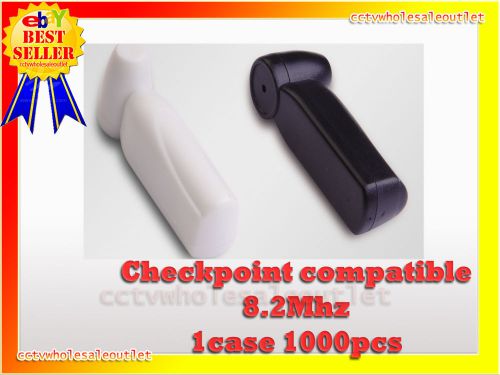 SECURITY BLACK PENCIL TAG HARD TAG 1000 PCS CHECKPOINT® COMPATIBLE 8.2MHZ BLACK.