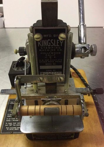 KINGSLEY HOT FOIL STAMPING MONOGRAMMING MACHINE VINTAGE &amp; MANY ACCESSORIES