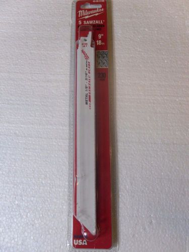 Milwaukee 48-00-5188 5 Pk 9&#034; 18TPI SAWZALL® Blades MADE IN U.S.A.