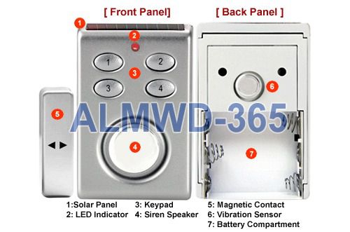 Premium solar-powered vibration alarm + door/window alarm for sale