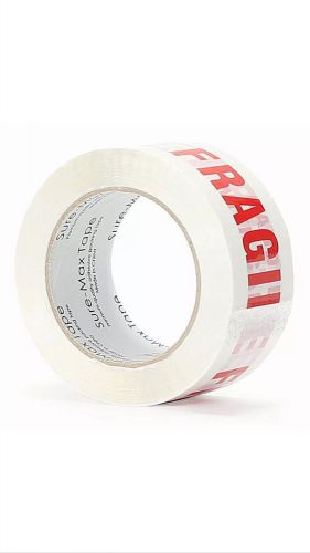 2 Rolls Of White / Red Sure-Max Premium Fragile Tape 2.0 mil 330 Ft (110 yards)