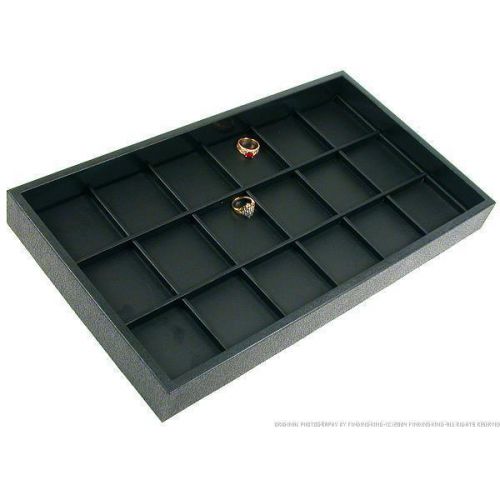18 Slot Coin Black Faux Leather Display Travel Tray