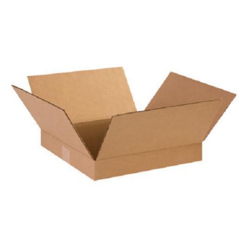 Corrugated cardboard flat shipping storage boxes 14&#034; x 14&#034; x 2&#034; (bundle of 25) for sale