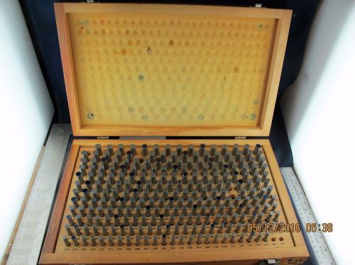 Meyer pin gage set m2m 0.2510” ~ 0.5000” minus wood case 245 piece for sale