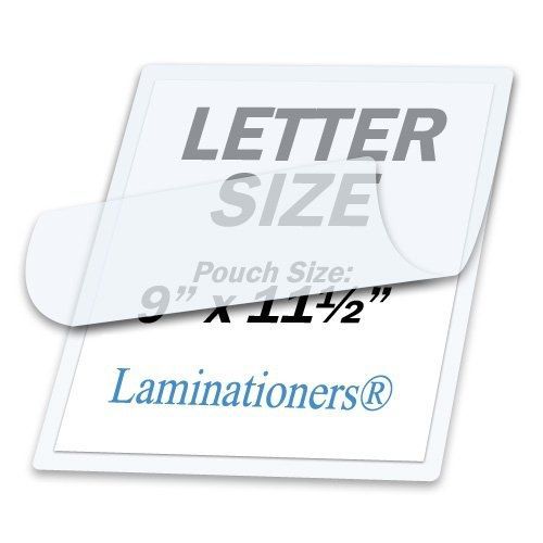 Laminationers 5 mil clear letter size thermal laminating pouches 9 x 11.5 qty for sale