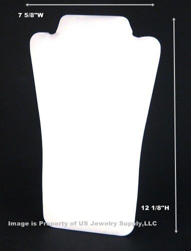 White Necklace Pendant Easel Back Portable Jewelry Display 7 5/8&#034;W x 12 1/8&#034;H