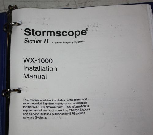 Goodrich Stormscope Series 2 WX-1000 Installation Manual Avionics