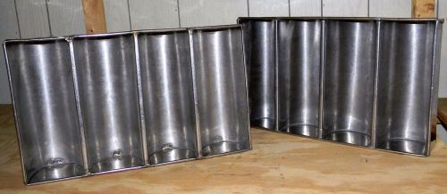 (2) Stainless Steel 4 Compartment Cutlery Silverware Holders Used Good Condition
