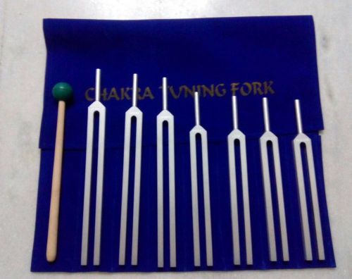 7 Pc Tuning Fork Chakra Mallet Diagnostic Kit Chiropractic Brand New