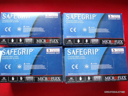 Microflex SAFEGRIP Powder-Free Examination Gloves Small 4 Boxes 200 Pair