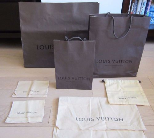 7 Piece Louis Vuitton Empty Shopping and Storage Dust Bags Set