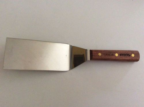 New Sysco Offset Turner Stainless Steel 6x3 Solid Rosewood Handle 7593510