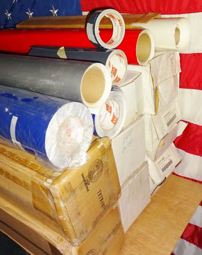 8 rolls of 24&#034; x 150&#039; Vinyl.. Some Relective..Blue,Yellow,Red,Orange and Grey