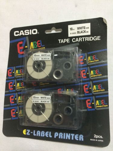CASIO EZ-Label 2 pack 18mm White Tape Black Ink