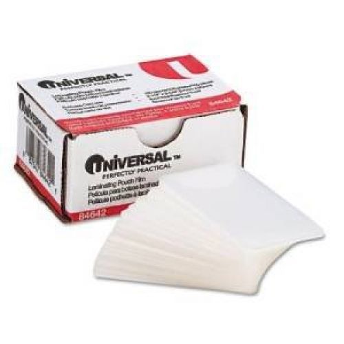 Universal Clear Laminating Pouches, 5mm, 2-1/4&#034; x 3-3/4&#034;, 100/box,UNV84642 (2
