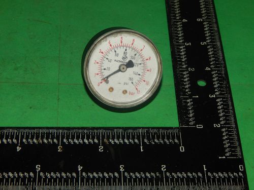 Norgren pressure gauge 0-160psi 0-11bar (1.9375)1-15/16&#034;od (.25)1/4&#034; npt for sale