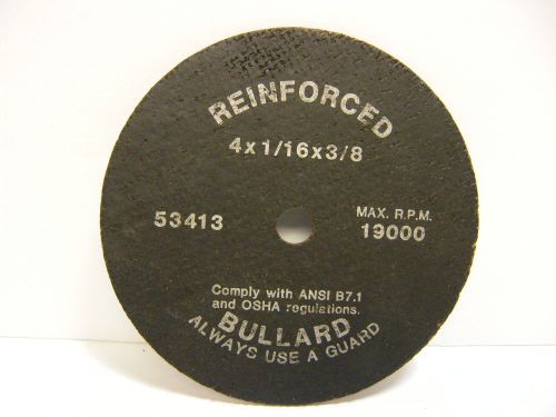 Bullard Abrasives 53413 Reinforced Cutting Wheel 4 x 1/16 x 3/8