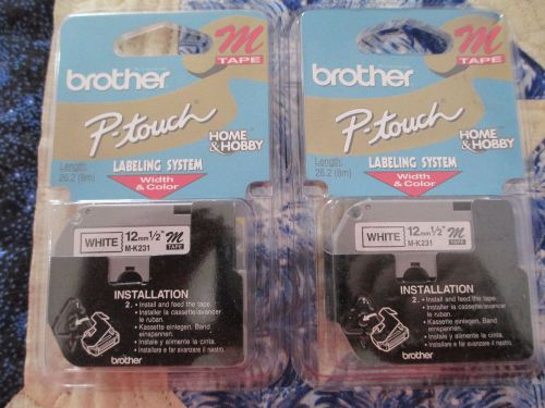 Bother P-touch refill tape 12mm 2 pack white 26.2
