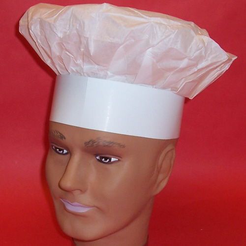 (3) CHEF BAKERS HAT paper restraunts costumes cooks BBQ