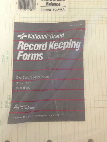 Vintage National  Brand New Record Keeping 100sheets