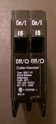 Cutler Hammer - Single Pole 15 Amp Tandem Bolt on Circuit Breaker - Type BQLT-15
