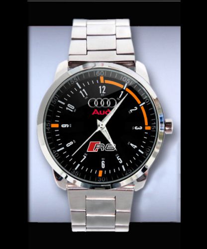 Audi R8 V10 Plus Luxury Vehicle Logo On Sport Metal Watch