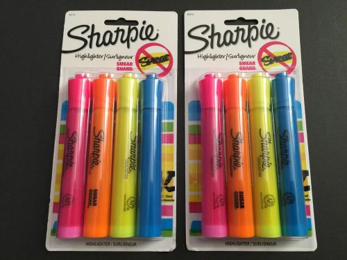 Sharpie Accent Highlighter Chisel Tip Fluorescent -2 packs of 4/ Assorted Colors
