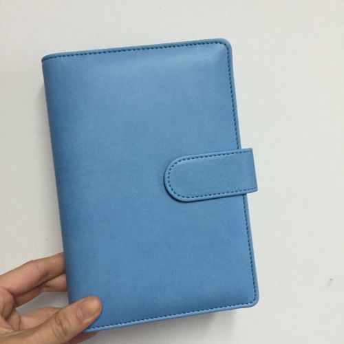 blue macaron cute planner organizer binder personal size PU leather NEW