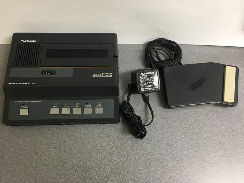 Olympus Pearlcorder T1010 Mini Cassette Dictation Transcriber w/ foot pedal AC