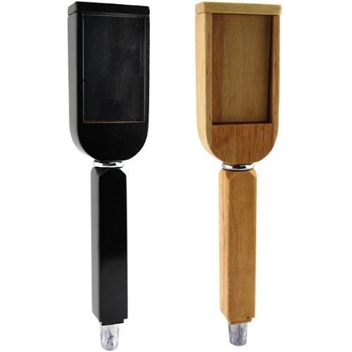 Kegworks changeable draft beer tap handle - rectangle top: stained natural oak for sale