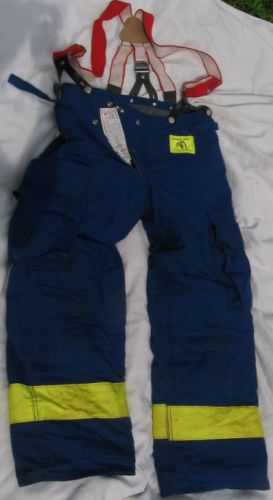 *MORNING PRIDE*Turnout Bunker Gear*BLUE PANTS*Red Suspenders*30 x 30*SAFETY*Used