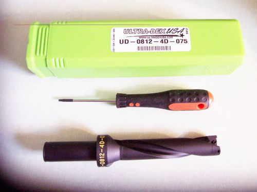 New -  13/16&#034; (.812) Indexable Coolant Drill Part # UD-0812-4D-0765 Ultra-Dex