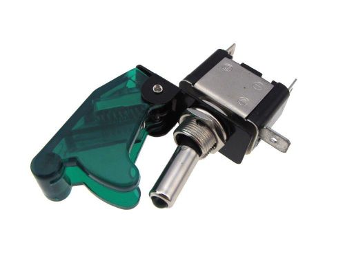 SPST 25A/12V DC ON-OFF Toggle Switch w/ LED - Green Cap For Auto