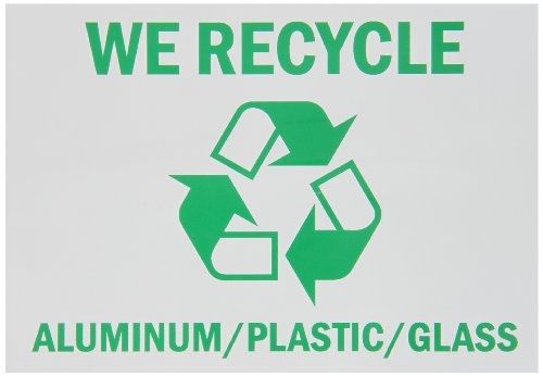 Smartsign by lyle smartsign adhesive vinyl label, legend &#034;we recycle aluminum/ for sale