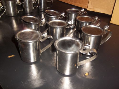 8 RESTAURANT CREAMERS STAINLESS STEEL MILK COUNTER GENERIC USED CAFETERIA SUPPLY
