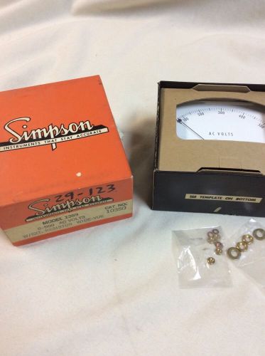 vintage Simpson Amp Meter W/ext Resistor MODEL 1359 0-500 AC Volts  IN BOX