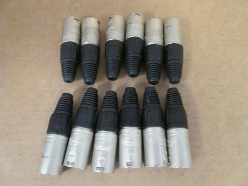 12 Neutrix NC6MX 6-Pole Male Cable Connector w/Nickel Housing &amp; Silver Contacts