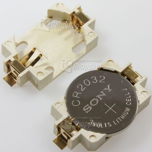 10pcs CR2032 CR2016 SMD Battery Holder , for CR2032 Battery, gold plated