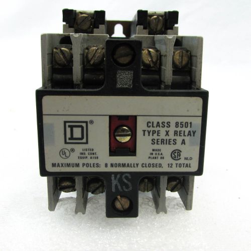 Square D 8501 X030 20A Coil 120V 8 NC Industrial Control Relay Type X Series A