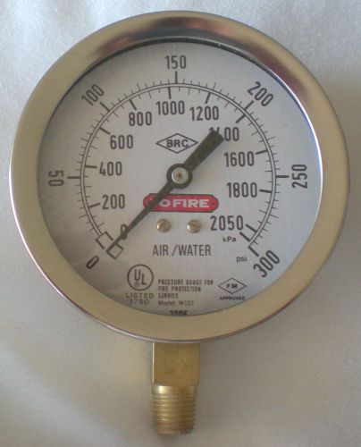 Brc model w101 4” 0-300 psi fire protection service gauge – used -a for sale