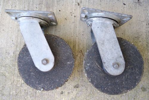 2 industrial heavy duty albion casters 8&#034; composite wheels swivel plate mount for sale