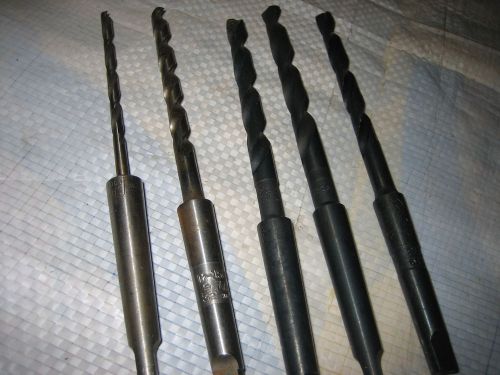 lot of 5  Drills # 1 Morse Taper Shank USA Made all HS