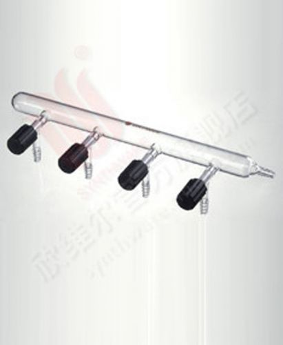 Single row 4-rows high valves vacuum gas distributor glass manifold 425mm #f4 gj for sale