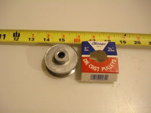 (1406.) die cast pulley 2&#034; dia  3/8&#034; bore vee belt a for sale