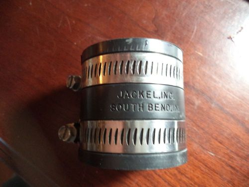 1.5&#034; x 1.5&#034; jackel black rubber coupling with 2 stainless steel clamps for sale
