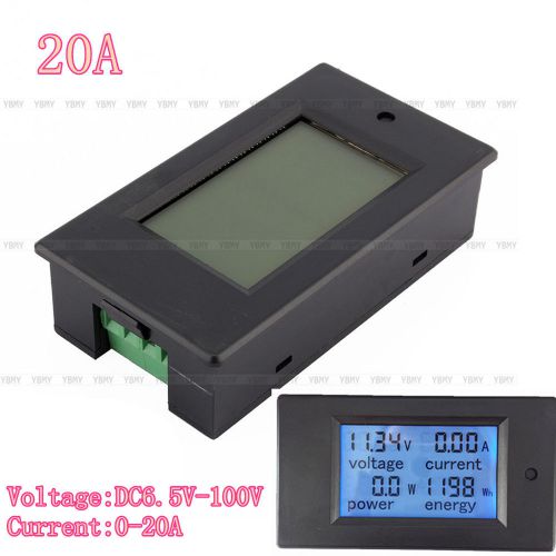 DC 4 in 1 20A LCD Combo meter Voltage current KWh watt Car battery pannel power