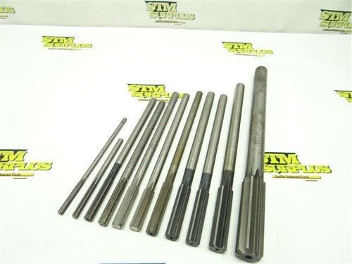 11 hss &amp; carbided tipped straight shank reamers 3/16&#034; to 25/32&#034; cleveland w&amp;b for sale
