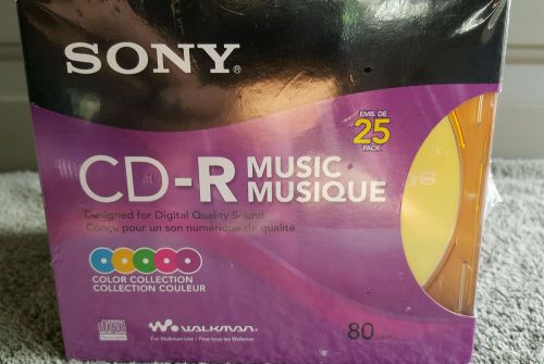 25 PACK OF SONY 80min CD-R with COLOR JEWEL CASES - NEW IN BOX!!
