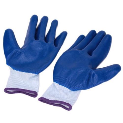 1 pair xingyu blue nitrile gloves nylon anti-static palm coated work gloves w for sale